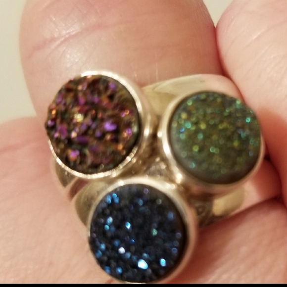 Druzy Quartz & Sterling Silver ring - Picture 7 of 10